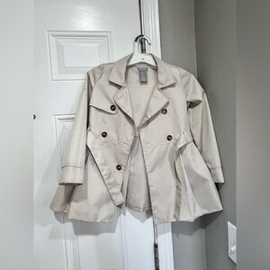 Girls Beige Trench Coat, Water Resistant